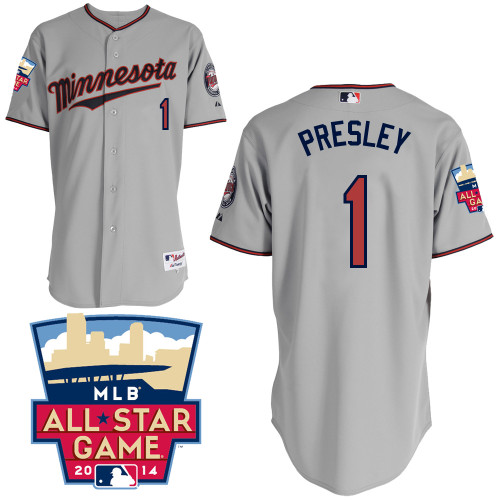 Alex Presley #1 MLB Jersey-Minnesota Twins Men's Authentic 2014 ALL Star Road Gray Cool Base Baseball Jersey